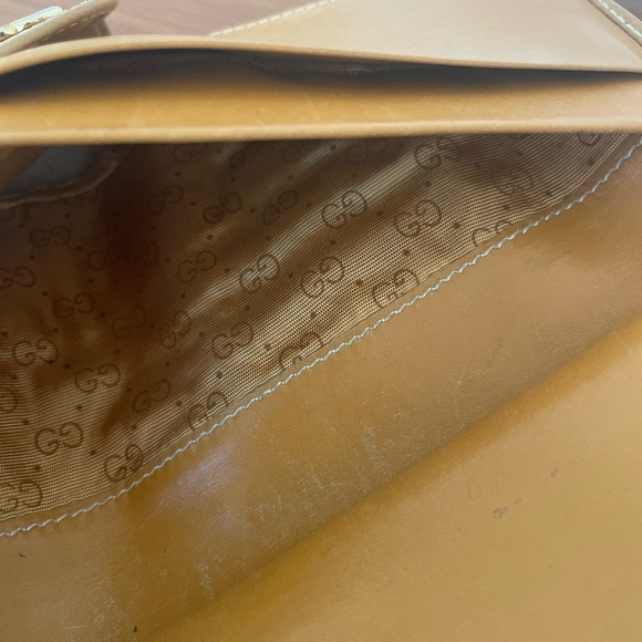 Vtg 80’s Gucci GG Monogram Long Wallet Bifold Gold Accents Iconic - Picture 16 of 16
